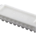 JST Xh 8 Connector Socket Without Pins JST 800260 Xhp-8 Casing Series Xh Number Of Pins - a white plastic rectangular housing with eight pin slots and side locking tabs, shown in a close-up studio view.