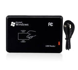 JT308 125kHz USB Proximity Sensor Smart RFID Id Card Reader - a black rectangular device with a USB cable and a red indicator light.