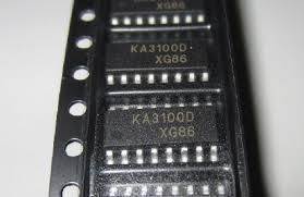 KA3100D Stepping Motor Driver - a close-up shot of multiple black integrated circuit chips housed in a black plastic shipping tray.