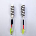 Kada B1146-4W Hot Air Heating Element Replacement - two white ceramic heating coils with metal wire spirals, red wiring, and yellow connectors.