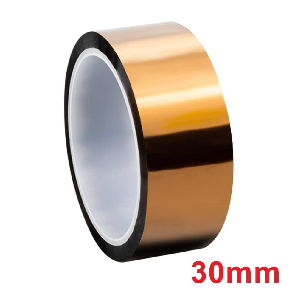 Kapton Tape 30mm Polyimide Film Heat Resistant Adhesive Tape - shown as a single roll of shiny, amber-colored tape with the text 30mm below it.