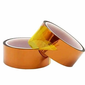 Kapton Tape 30mm Polyimide Film Heat Resistant Adhesive Tape - two rolls of amber-colored, translucent adhesive tape against a white background.