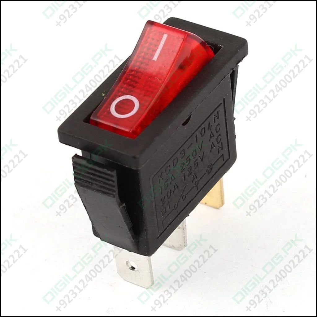 Kcd3-104n Red Light 3pin Spst On And Off Rocker Switch