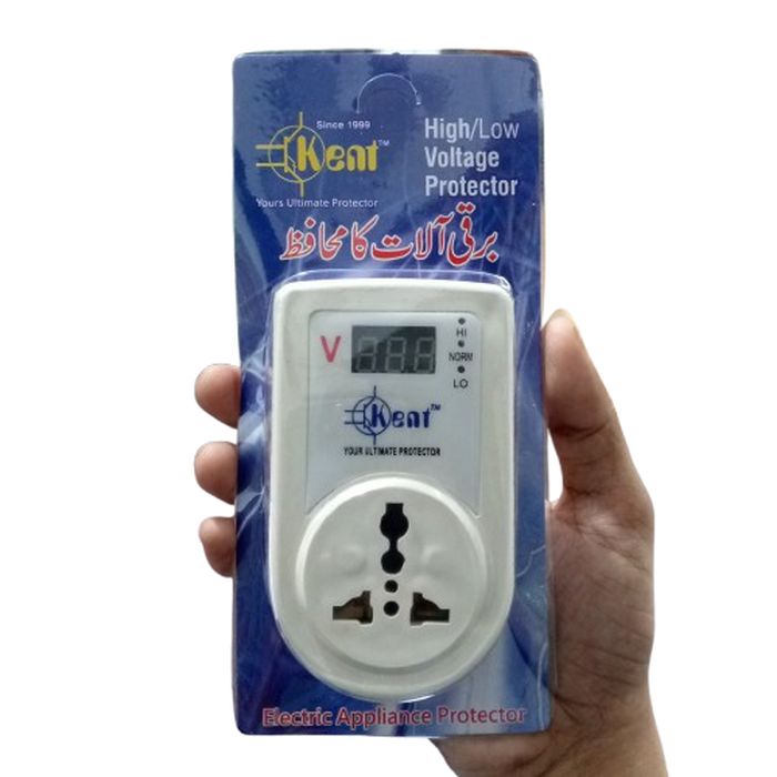 Kent Digital High Low Voltage Protector - a digital display, a universal power socket, and LED status indicators.