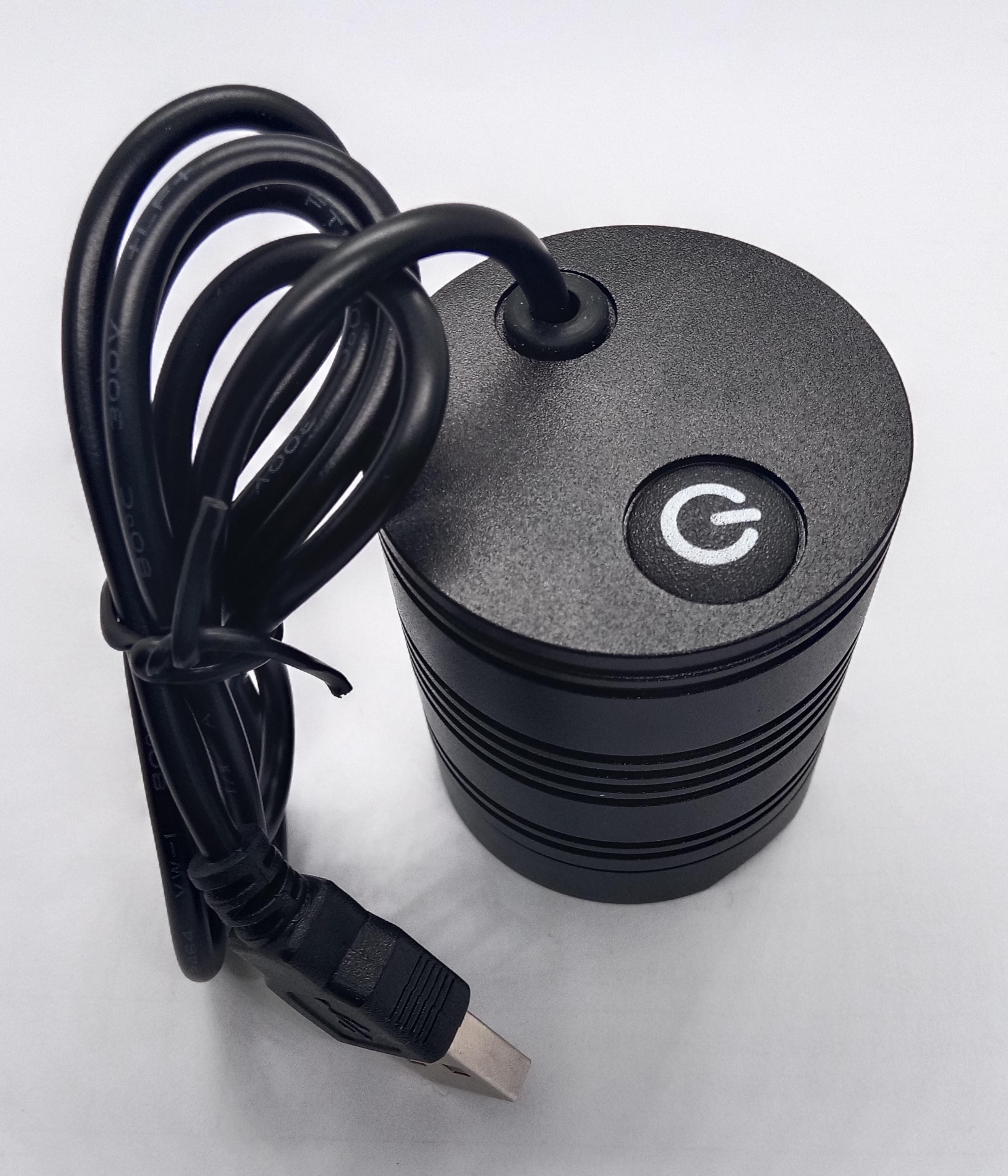 Koocu KC-UV1 Smart Curing UV Lamp Light - a black cylindrical device with a power button on top and an attached USB cable.