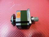 KT60KM06-011 0.6 Degree Step Angle Star Winding 3 Phase Stepper Motor - a silver and dark green square motor with a metal shaft, a knurled knob, and a circular mounting plate.
