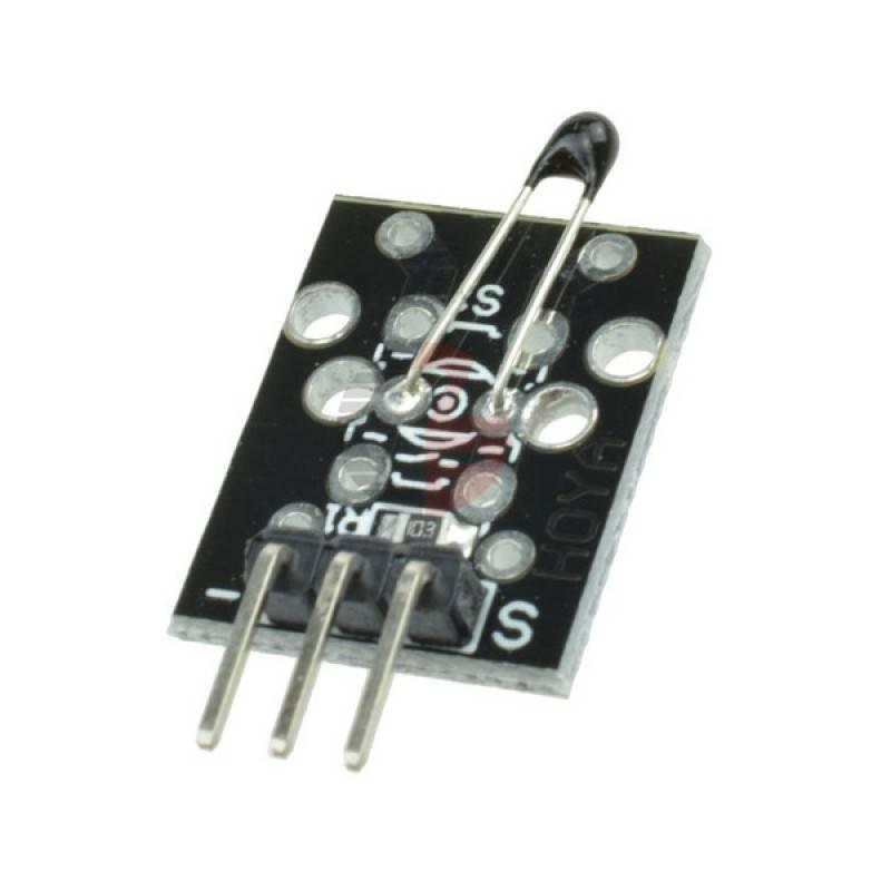 Ky 013 Ky-013 Ky-013 Analog Temperature Sensor Module - a black rectangular circuit board with a small thermistor, three connector pins, and an R1 resistor.