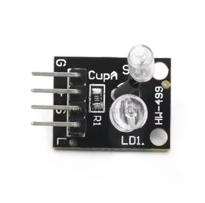 Ky-027 Magic Light Cup Sensor Module - a black rectangular circuit board with four pins, a resistor labeled 103, and two clear LED components.