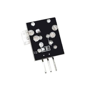 Ky-031 Ky 031 Knock Sensor Module Tap Sensor - the black rectangular circuit board with three metal pins at the bottom and a white connector on the side.