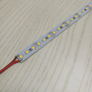 Lahore Only White LED Strip SMD White Color Ultra Thin LED Hard Aluminum Profile - a rigid white LED strip with soldered red and black wires.