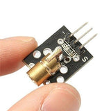 Laser Diode Module 650nm 5V Laser Light Module KY008 - shown as a close-up of a small black circuit board with a brass laser head and three header pins.
