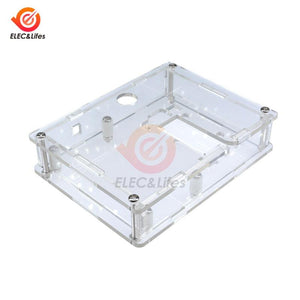 LCR-T4 Acrylic Case Housing Shell For LCR-T4 MEGA328 Transistor Tester M328 Diode Triode Capacitance ESR Meter Clear Box Case - rectangular, multi-layered plastic enclosure assembled with four metal screws.