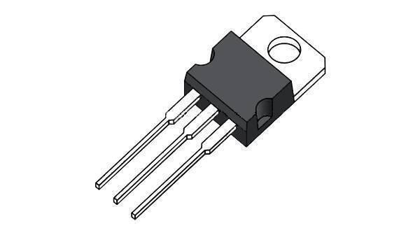 LD1117V33 AMS1117 LM1117 3.3V Regulator TO220 Package - a black electronic component with three metal pins and a mounting tab with a hole in a TO220 package.
