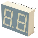 LED 7 Segment 2 Digit Common Anode Display 25MMX17MMX10MM - a rectangular, cream-colored electronic component with two blank 8-segment displays.