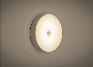 LED Body Induction Lamp Induction Night Light Warm White PIR Sensor - a round, white wall-mounted light with a central circular motion sensor.