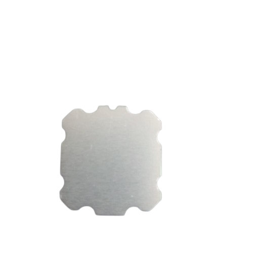 LED COB Chip For USB Portable Mini Keychain Camping Light Pocket Flashlight Outdoor DC 2.8-3.2V Max 5-15W 500-1500LM - a square, silver-colored metal chip with notched corners on a white background.