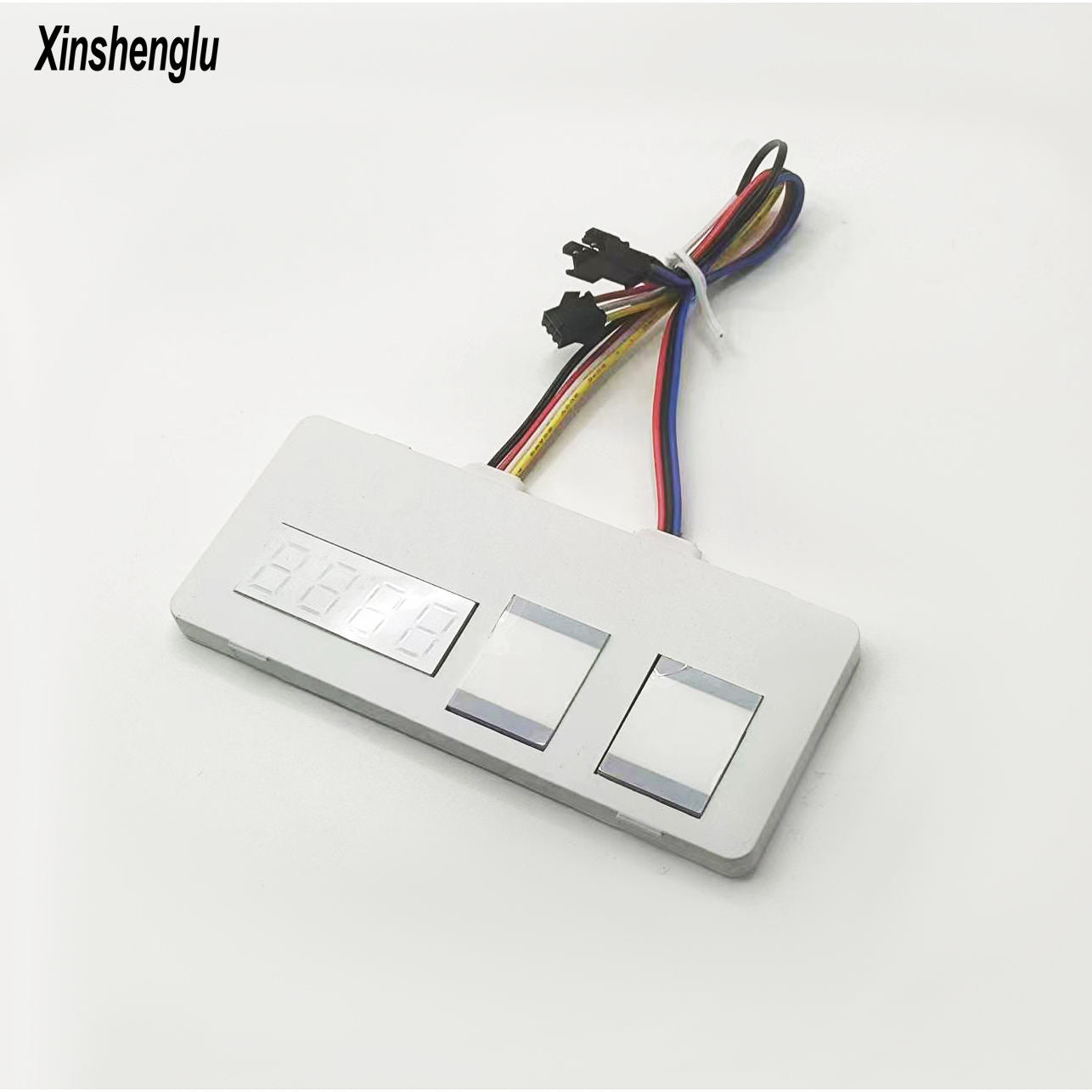 LED Mirror DC12V 5A 60W Cct Smart Defogger Touch Dimmer Sensor Switch IP21 Rated - a white rectangular control panel with a four-digit display and two buttons.
