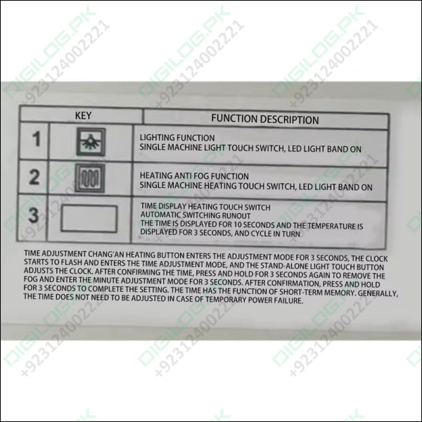 LED Mirror DC12V 5A 60W CCT Smart Defogger Touch Dimmer Sensor Switch IP21 Rated