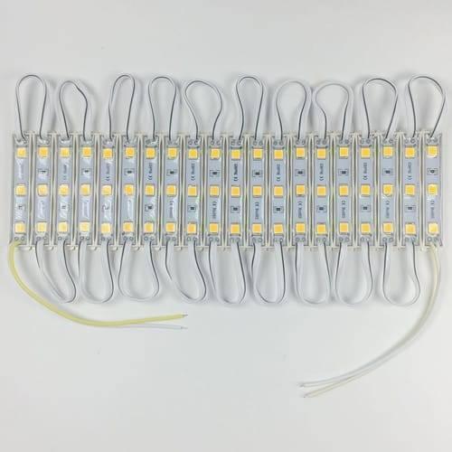 LED Module 5054 3 LED Super Bright Waterproof SMD Light - shown as a string of twenty rectangular white modules connected by white wires.