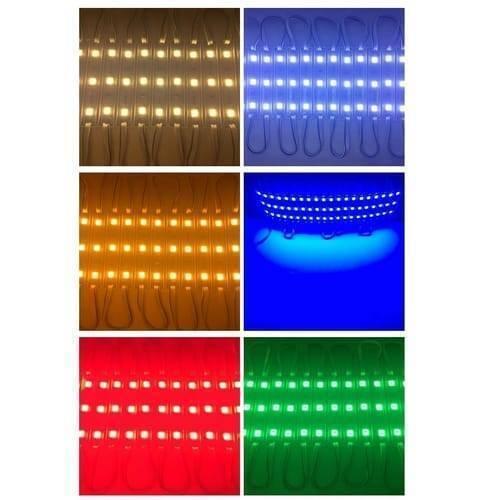 LED Module 5054 3 LED Super Bright Waterproof SMD Light - shown in six different colors, including white, yellow, blue, red, and green.