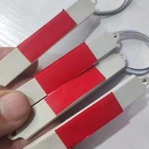 LED Module 5054 3 LED Super Bright Waterproof SMD Light - four white rectangular modules with red adhesive tape and attached white wires.