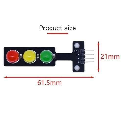 LED Traffic Light Module 5V Digital Signal Output Light Emitting Module - shown in a top-down view with dimension lines indicating 61.5mm and 21mm.
