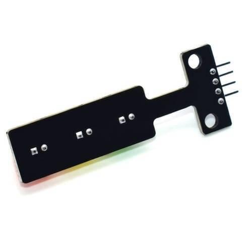 LED Traffic Light Module 5V Digital Signal Output Light Emitting Module - a black T-shaped circuit board with three surface-mounted LEDs and four connection pins.
