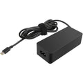 Lenovo 65W Standard AC Adapter (USB Type-c) With Power Cable - a black power brick with a USB-C connector, a two-pin power input port, and a coiled power cable.