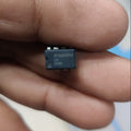 LF356N LF356BN DIP-8 In-line Chip JFET Input Operational Amplifier IC - a close-up of a black 8-pin DIP integrated circuit chip held between fingers showing the printed markings.