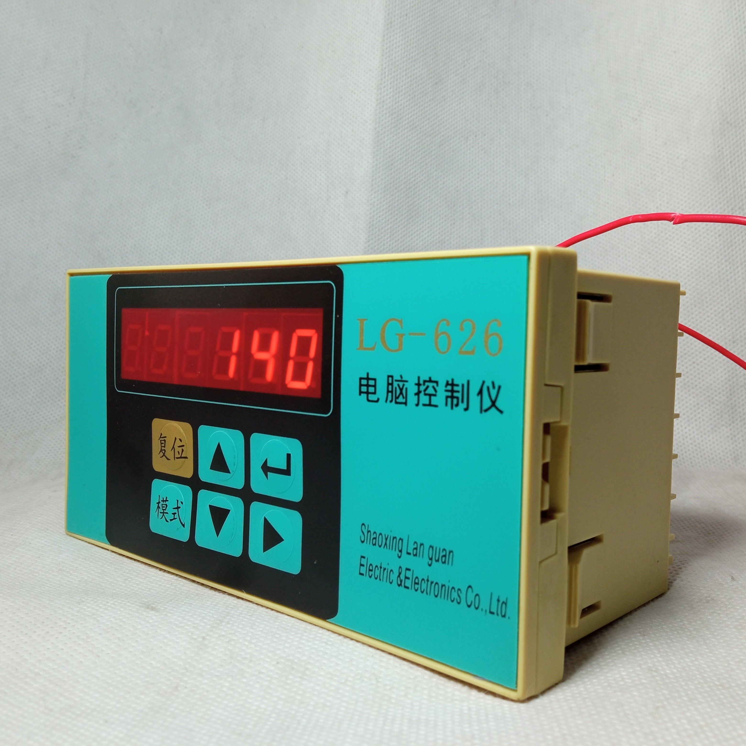 LG-626 Computer Controller Computer Winder Quality Assurance - a rectangular teal and beige device with a digital red display showing 140, six control buttons, and two red wires.