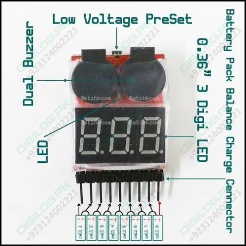 Lipo Buzzer Battery Voltage Indicator Volt Meter Level