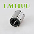 LM10UU 10mm 10x19x29mm Ball Bearing Bush Bushing For 3d Printer Parts - a silver cylindrical linear ball bearing with black end seals, shown in a close-up against a white background.