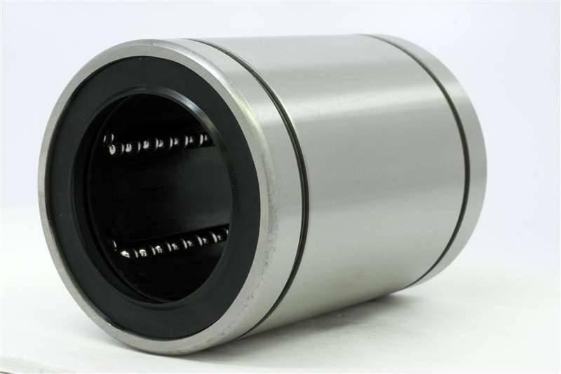 LM10UU 10mm 10x19x29mm Ball Bearing Bush Bushing For 3d Printer Parts - a cylindrical silver metal component with black rubber seals at both ends and visible internal ball bearings.