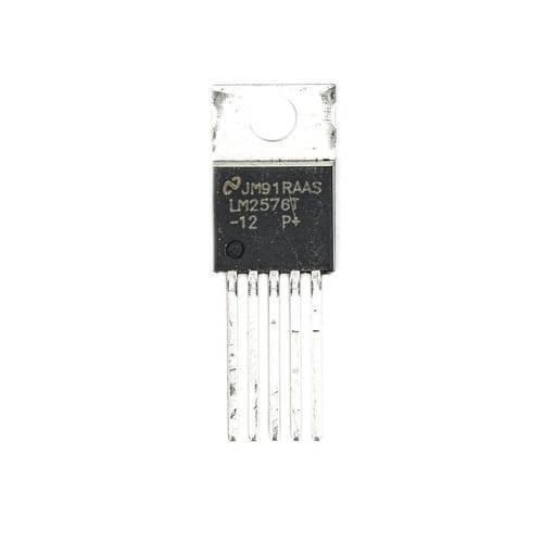LM2576T 12V 3A IC Reg Buck Voltage Regulator - a black five-pin electronic component with a metal mounting tab, shown against a plain white background.