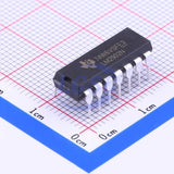 LM2902N Operational Amplifier IC - shown as a black, rectangular 14-pin dual in-line package resting on a white grid surface for scale.