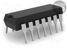LM2902N Operational Amplifier IC - shown as a black, rectangular electronic component with two rows of metallic pins and a circular orientation notch.