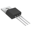LM338T - a black, three-terminal electronic component with a metallic mounting tab featuring a circular hole.