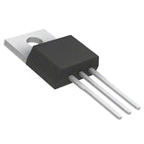 LM338T - a black, three-terminal electronic component with a metallic mounting tab featuring a circular hole.