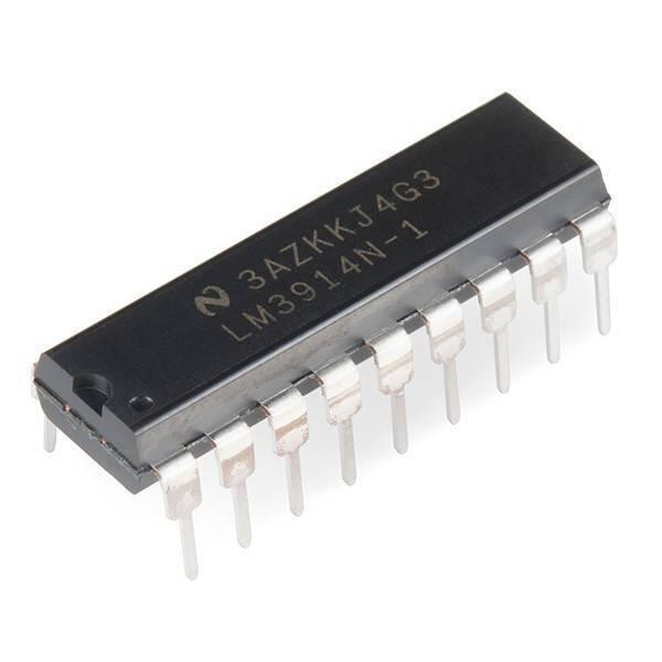 LM3914 IC Dell - a black, rectangular 18-pin integrated circuit with "LM3914N-1" and "3AZKKJ4G3" printed on its top surface.