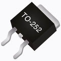 LOA20N1500 N-channel Power MOSFET SMD TO-252 / Dpak Package – 1618 Batch - a black electronic component in a TO-252 SMD package with two bent metal pins and a large silver heat sink tab.