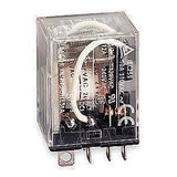 LY2 8 Pin 24 Volt DC Relay With Base - a transparent, rectangular electronic relay with visible internal copper coils, wiring, and metal contact pins.