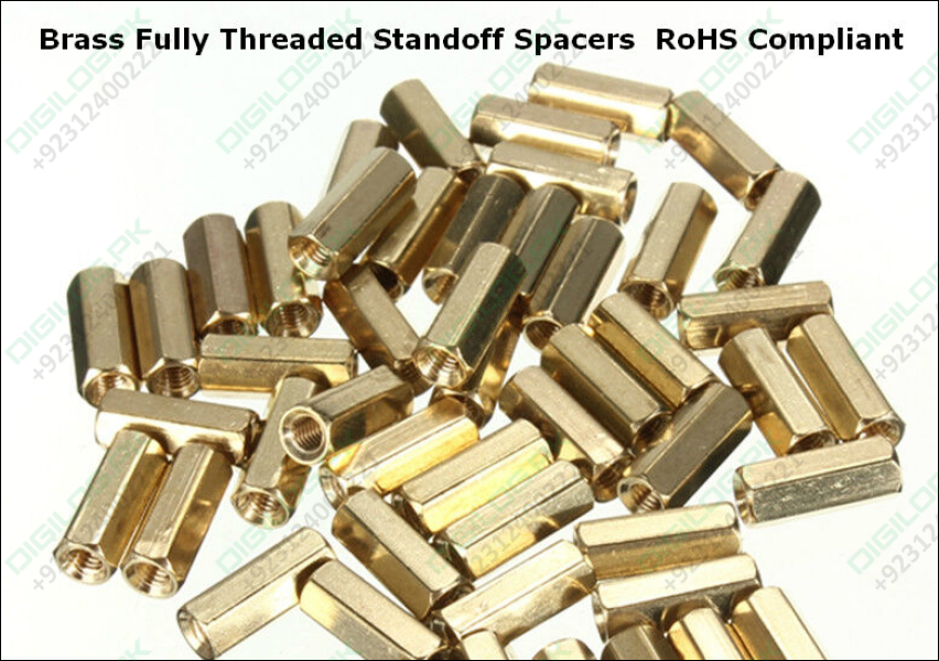 M3 x 10mm Long Female Threaded Brass Hexagonal Standoff PCB Spacers