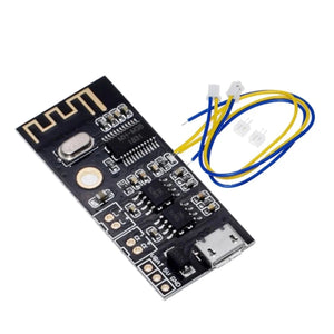 M38 Bluetooth 4.2 Board MH-M38 Audio Receiver Module Wireless Speaker Sound System DIY MP3 - black rectangular circuit module with a micro-USB port, antenna, and two sets of blue and yellow wires with white connectors.