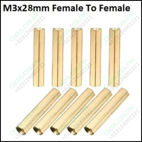 M3x28mm Female To Thread Brass Hex Standoff Pcb Pillar