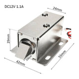 MA1206 54 x 42 x 28mm 12V DC Cabinet Drawer Electric Door Lock Assembly Solenoid Lock - a silver metal solenoid lock shown with dimension labels indicating 24mm, 29mm, 42mm, 55mm, and 10mm measurements.