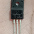 MagnaChip 60R360Q 600V 0.36Ω N-Channel Power MOSFET (TO-220F) Used - a black, three-pin TO-220F power transistor held in a hand, showing the printed model number and specifications on its face.