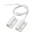 Magnetic Door Sensor Switch Magnetic Read Switch - two white rectangular plastic magnetic reed switch components connected by a white two-wire cable.