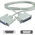 Male To Female DB25 25 Pin Parallel Port Cable Mach3 Cable - a grey cable with a male DB25 connector on one end and a female DB25 connector on the other.