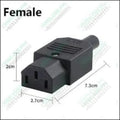 IEC C13 Re wireable Female Power Connector Black 3 Pin