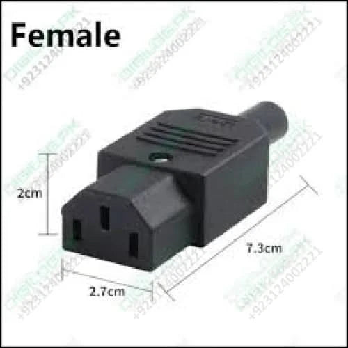 IEC C13 Re wireable Female Power Connector Black 3 Pin